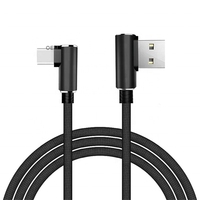 Câble USB 3-en-1 en alliage d'aluminium et nylon tressé, coudé à 90 degrés, pour recharge rapide, compatible iPhone, Type-C, Micro USB et ordinateur (1M, 2M)