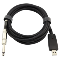 Cable de Audio USB Tipo B a DC6.35 RCA para Micrófono y Fibra Óptica, 3.5m Macho-Macho