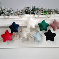 Samtsterne zum Aufhängen als Weihnachtsbaumschmuck – Blanko-Weihnachtskugeln Stern Weihnachtsbaumschmuck