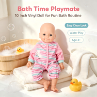 Poupée Bébé Reborn en Silicone de 10 Pouces avec Vêtements à Rayures Licorne, Corps en Vinyle Souple, Jouet de Simulation pour Filles, Cadeau