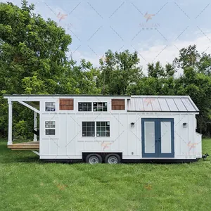 Mini movable wooden house Modular Small mobile home Micro home Prefabricated trailer home for sale