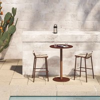 Ensemble de table et chaises de jardin en PE de style nordique, cadre en aluminium, imperméable, résistant au soleil, 2 places, balcon, villa, hôtel