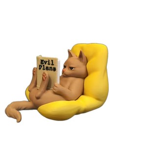 Figura de Gato Impresa en 3D Absorbida por una Buena Lectura - Product Image 5