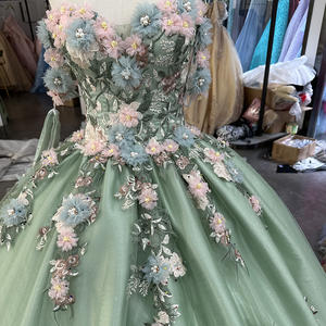 Jancember LSRZ17 Hermoso vestido de noche de flores 3D Tamaño grande para vestidos de fiesta - Product Image 2