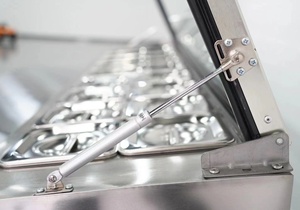 Thủy tinh nắp thép không gỉ salad tủ lạnh đông lạnh <span class=keywords><strong>Pizza</strong></span> & salad nhà hàng thương mại hiển thị tủ điều hành trạm - Product Image 4