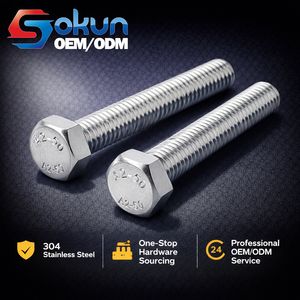 Tornillo Hexagonal de Acero Inoxidable, Cabeza Hexagonal, Norma EN 24017, Grado A/B, Acabado Liso, M3 - Product Image 1