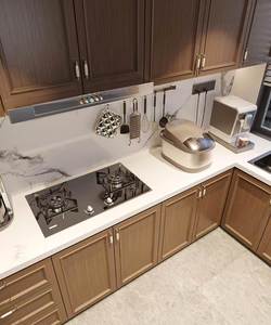 Ensemble d'armoires de cuisine modernes en panneaux de particules et contreplaqué, type de bois personnalisable, multifonctionnel, écologique, pliable, facile à nettoyer - Product Image 2