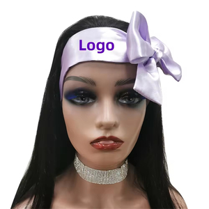 Kustom Logo sutra pembungkus rambut ikat kepala tepi bungkus Satin syal pita rambut Wig pegangan renda Frontal Satin ikat kepala - Product Image 4