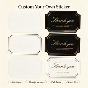 Etiquetas Adhesivas Rectangulares de Papel Dorado con Mensaje de Agradecimiento, Etiquetas Personalizadas para Empaquetado Comercial, Venta al Por Mayor - Product Image 2