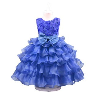Versión Coreana de vestidos de noche para niños 2023 moda diseñador Floral niñas vestidos de fiesta arco encaje lujo vestido de baile vestido de princesa - Product Image 1