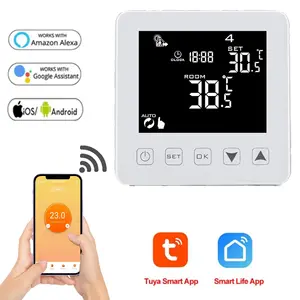 HY08-2 AC thermostat cooling and heating temperature 3 speed fan on/off valve wifi tuya control smart life fan units thermostat