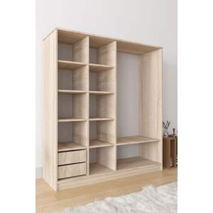 Armario Moderno Zambak Sonoma de 2 Puertas con Cajones Convertibles, Armario Plegable para Dormitorio, Organizador de Ropa - Product Image 6