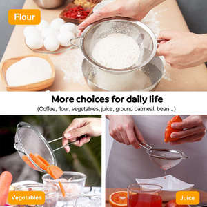 Precio barato 201 coladores de filtro de acero inoxidable tamiz de harina colador tamiz para hornear colador de té filtro <span class=keywords><strong>cuchara</strong></span> de malla para Cocina - Product Image 4