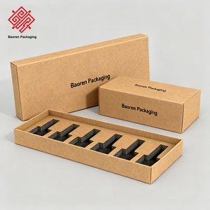 Cajas de embalaje de papel Kraft personalizadas Baoren, fabricante de botellas de esmalte de uñas, cajas de revestimiento de Arte de exhibición al por mayor con tapas - Product Image 3