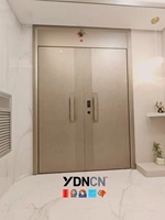 Porte d'entrée battante en aluminium moulé sur mesure YDNCN, double porte d'entrée moderne de luxe, texture sculptée, zincé, sécurité, pour villa principale