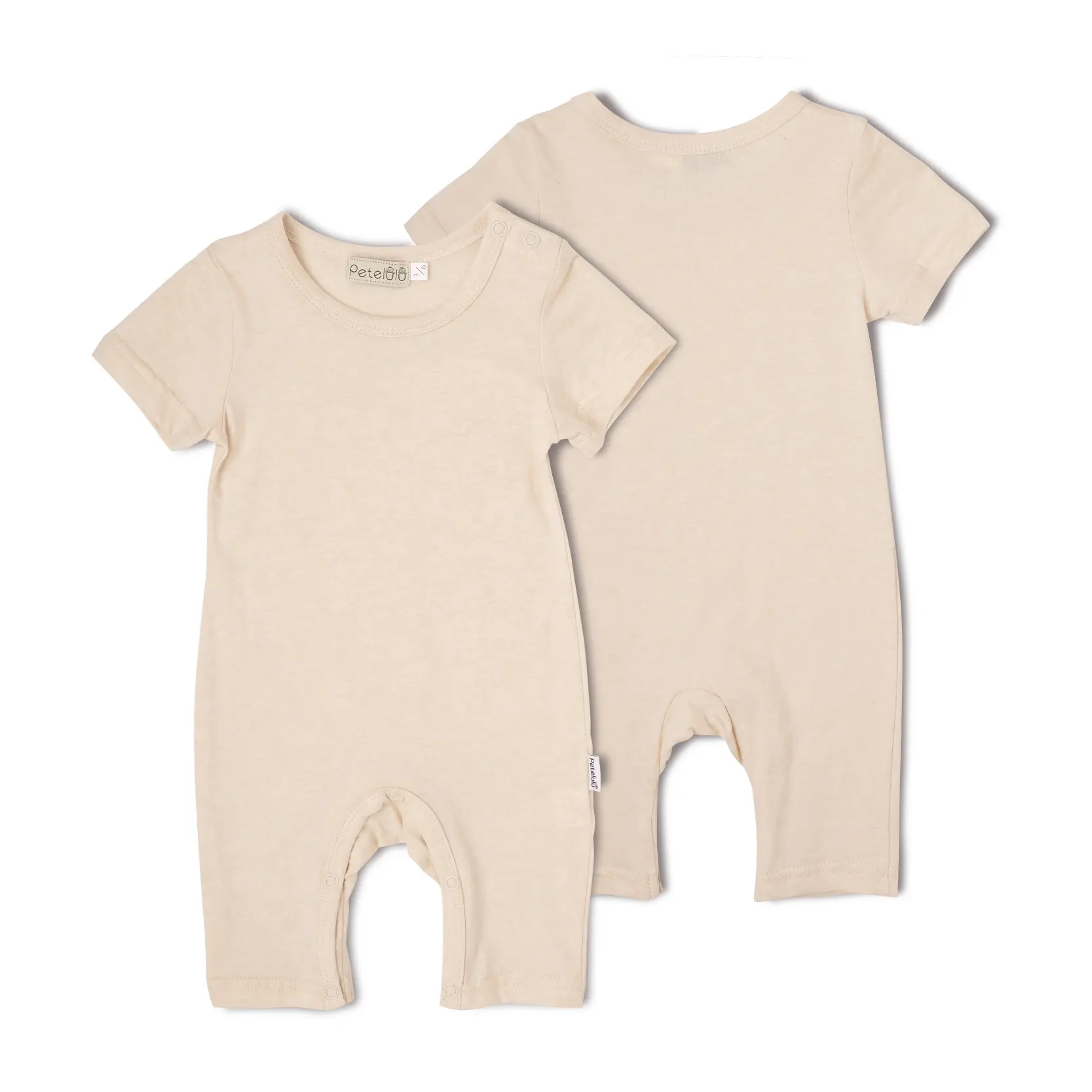 Petelulu Fashion 0-18 Month Solid Color Baby Girls Boy Cute Romper Bodysuit Clothes Wholesale