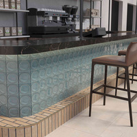 Mosaïque en céramique blanche concave-convexe, carreaux de briques faits à la main, petits carreaux carrés, style minimaliste moderne, pour mur de fond de restaurant, hôtel, cuisine