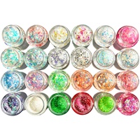 Livraison gratuite depuis l'entrepôt américain, 24 couleurs, 2 oz, mélange de paillettes fines et épaisses qui brillent dans le noir pour les gobelets en résine