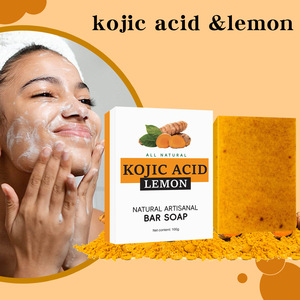 Venta al por mayor, logotipo personalizado, limón, cúrcuma, Ácido Kójico, barra de jabón facial, naranja, cúrcuma, Kójico, miel, jabón facial, blanqueamiento a base de hierbas - Product Image 3