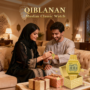 Montre numérique de luxe carrée avec <span class=keywords><strong>boussole</strong></span>, azan, phase lunaire, acier inoxydable, direction de <span class=keywords><strong>la</strong></span> Qibla <span class=keywords><strong>pour</strong></span> les prières musulmanes - Product Image 5