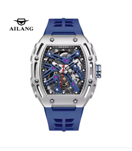 <span class=keywords><strong>Montre</strong></span> de luxe pour <span class=keywords><strong>homme</strong></span> AILANG, sport, automatique, boîtier tonneau, <span class=keywords><strong>bracelet</strong></span> en métal, cadran squelette, étanche, OEM - Product Image 4