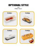 Plateau en papier jetable de qualité alimentaire pour hot-dogs, personnalisé, en forme de bateau, pour corn-dogs à emporter, restauration rapide, vente en gros premium