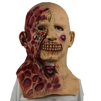 Masque de crâne sanglant d'horreur pour Halloween, zombie mutant, en latex, avec sang coulant, accessoires pour maison hantée