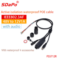 SDAPO FS5712R cordon d'alimentation ethernet 12V 1500V isolation haute tension câble Poe fil Poe pour caméra IP accessoires de vidéosurveillance