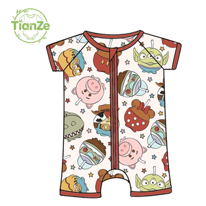 RTS Gizem Kutusu Bambu Kıyafetler Tulum Uyku Tulumu Rastgele Karakter Baskılı Bebek Çocuklar İçin Kör Kutu Karakter Bambu Pijamalar ZIPPY - Product Image 2