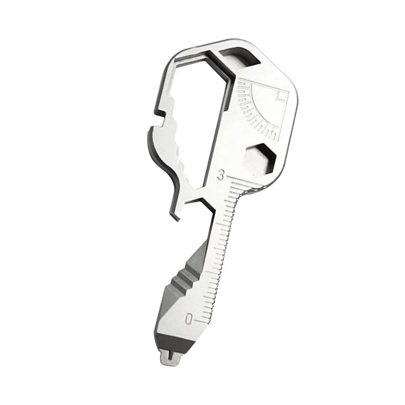 24 In 1 Outdoor Multi Tool Key Chain Drill Drive Screwdriver Bit Wrench Ruler Bottle Opener Key Shaped Pocket Tools