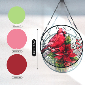 Decoración de Pared de Vitral Art Deco Personalizado con Cardenal, Regalo de Navidad, Decoración de Cristal y Atrapasueños, Atrapasol con Diseño de Pájaro - Product Image 2