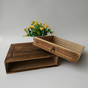 Wooden Tea <b>Cake</b> <b>Box</b> 26cm Square Handmade Single Layer Storage <b>Gift</b> Packaging - Product Image 3