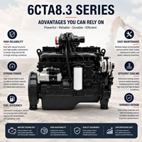 Moteur diesel 6 cylindres CUMS 6CTA8.3-C195 145 kW 1900 tr/min 8,3 L refroidi par eau pour excavatrice, chargeuse, grue et machines
