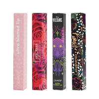 Boîte d'emballage en carton écologique pour tube de brillant à lèvres, rose et noir, DIY, vide, pliable, 24*110mm, pour cadeaux
