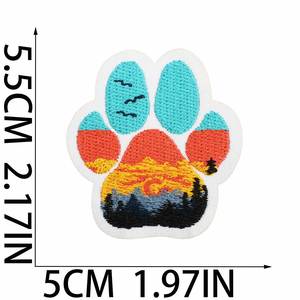 New Design <b>Iron</b> on Colorful Artist Pattern USA Flag Leopard-print Paw Patch for Decoration - Product Image 3