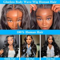 Vente en gros perruques de cheveux humains sans colle vendeur 7x5 perruque à fermeture en dentelle pour les femmes noires perruque de cheveux indiens purs et vierges à cuticules alignées