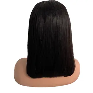 13X4/4X4 Short Bob Human Hair Wigs Raw Vietnamese Hair Black Color Transparent Lace Front Cheap Bob Wigs