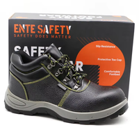 Chaussures de sécurité en cuir véritable avec embout en acier, bottes anti-écrasement, bottes imperméables, chaussures de sécurité pour le travail en forêt pour hommes