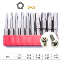 S2 acier 1/4 vis pentagonale intérieure ensemble de pilote électrique vélo pentagonale pneumatique tête peu accessoire