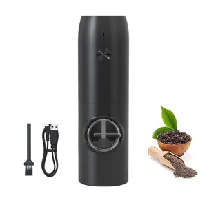 Usb Oplaadbare Pepermolen Elektrische Zout En Peper Grinder Set Plastic Elektrische Pepermolen