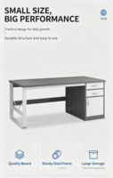 Bureau d'ordinateur avec tiroirs, poste de travail minimaliste moderne pour une personne, pour la chambre à coucher, le bureau à domicile, surface en placage PVC