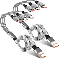 Câble USB 3 en 1 pour iPhone, câbles de charge et de données, charge rapide 3A, type-C, câble USB rétractable 3 en 1 pour téléphone portable Android
