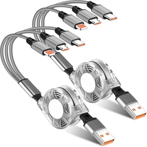 Cable USB 3 en 1 para iPhone, Cables de Carga y Datos, Carga Rápida 3A Tipo-C, Cable USB Retráctil 3 en 1 para Teléfono Móvil Android - Product Image 1