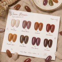 Kit de vernis à ongles gel HEMA Free TPO Free, tons chauds marron, collection Automne Hiver, Maillard, Café, Caramel, Nude, Soak-off UV, compatible OEM