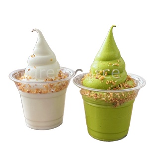 Juego de vasos de 9 oz para Matcha, helado de frutos secos triturados de Japón, con forma de barriguita, modelo de sundae de pastel con efecto vórtice diferente, para exhibición de postres artificiales - Product Image 1