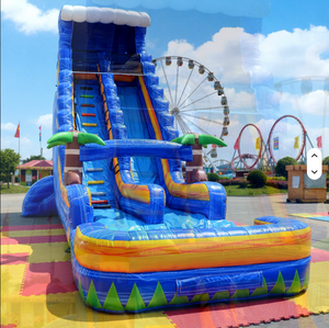 Le plus populaire en 2024 : Toboggan géant <span class=keywords><strong>gonflable</strong></span> commercial avec <span class=keywords><strong>trampoline</strong></span> et toboggan aquatique - Product Image 2