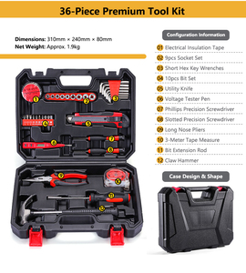 Kit di Attrezzi Professionali da 36 Pezzi per Riparazioni Elettriche e Auto, Set di Utensili Manuali di Grado Industriale per Meccanici ed Elettricisti - Product Image 1