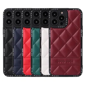The Fashion Customizable Mobile Cover TPU Leather Down Jacket Puffer Phone Case For Iphone 11 12 13 14 Pro Max