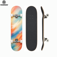 WOODSEN Skateboard Complet Personnalisé avec Transfert UV, 7 Plis d'Érable du Nord-Est, Roues 52 x 32 mm 99A, Bande Antidérapante Noire, Haute Vitesse