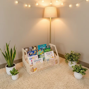 Étagère de rangement pour jouets d'enfants, bibliothèque, support pour livres d'images pour bébé, salon, grande capacité, bois, moderne, organisateur de rangement à 5 niveaux - Product Image 4